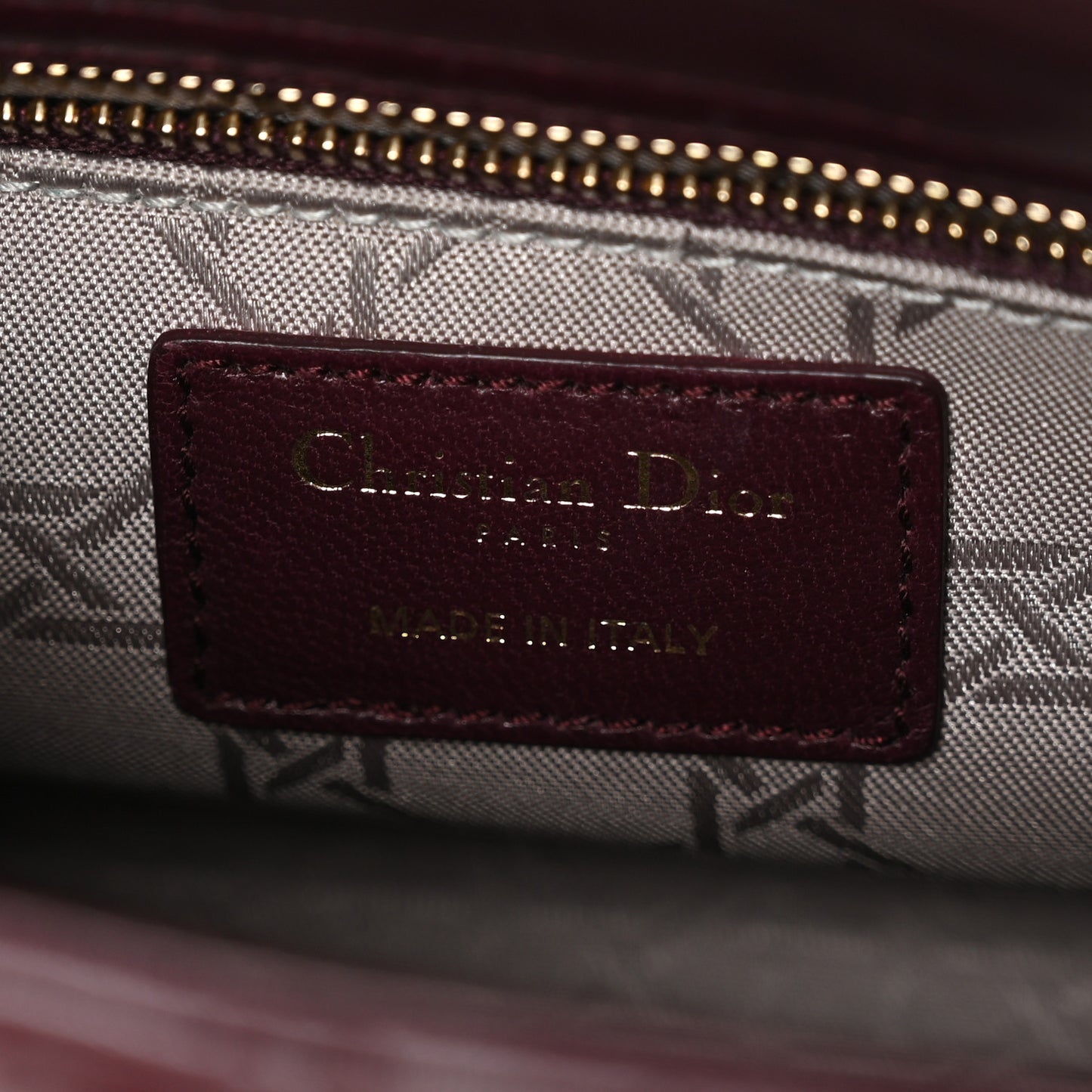 Lambskin Cannage Small Lucky Badges My Lady Dior Burgundy