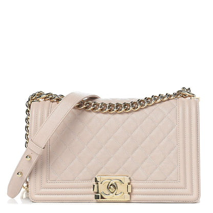 Chanel Caviar Quilted Medium Boy Flap Beige 1 of 10