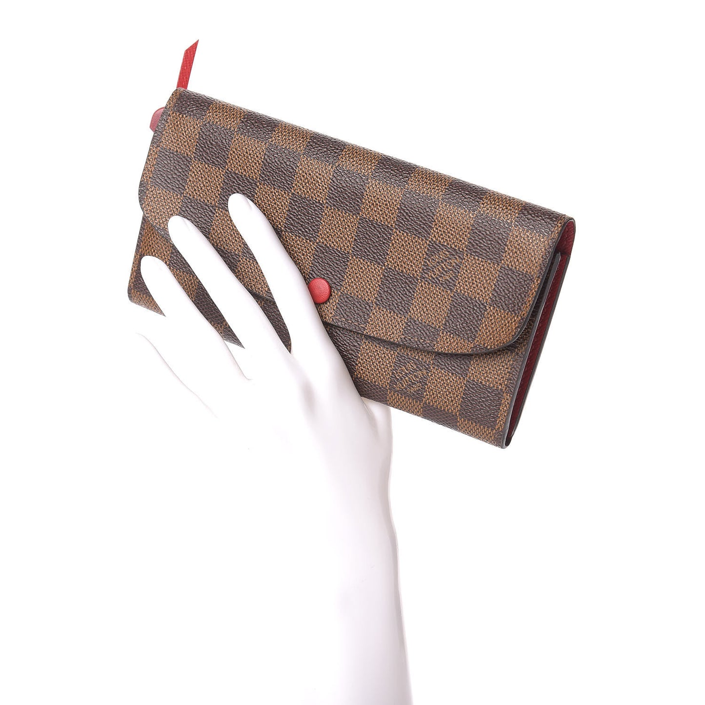 Damier Ebene Emilie Wallet Red