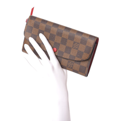 Louis Vuitton Damier Ebene Emilie Wallet Red 2 of 6