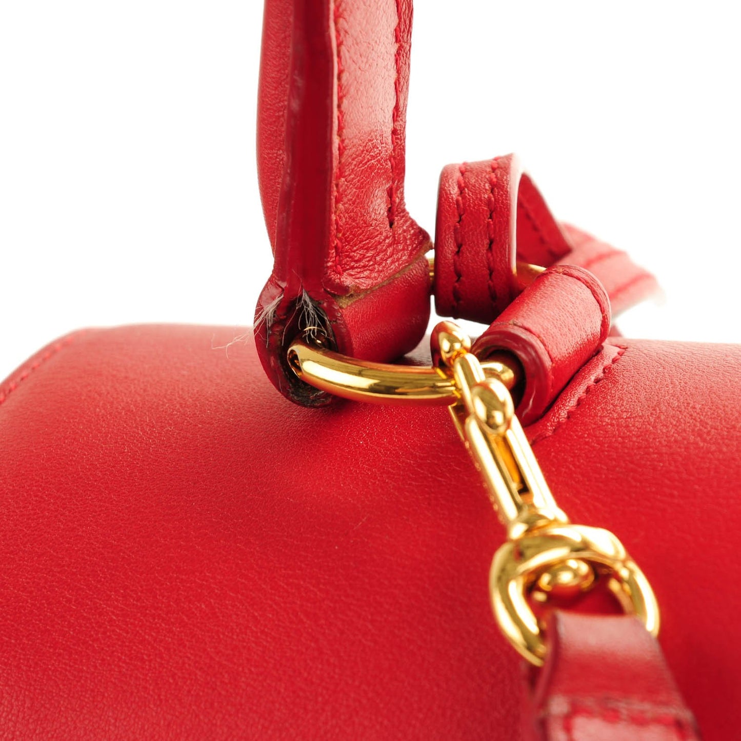 Calfskin Medium Moujik Top Handle Bag Lipstick Red
