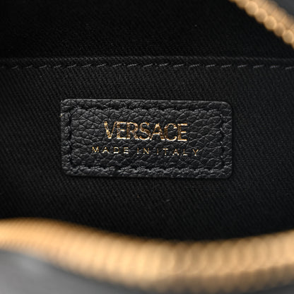 Versace Calfskin Mini La Medusa Chain Round Crossbody Bag Black 6 of 9