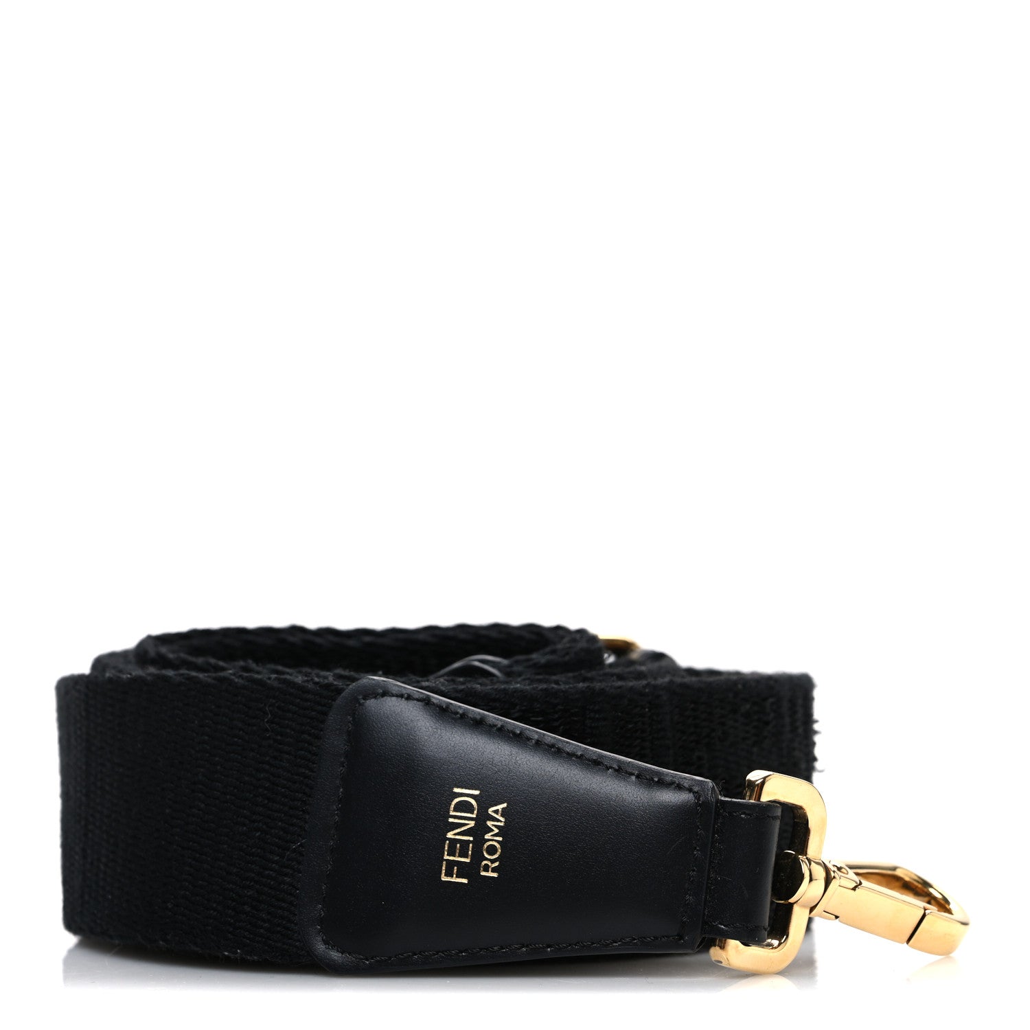 Fendi Jacquard Ribbon Vitello King FF Bi-Color Intreccio Adjustable Strap You Black 1 of 7