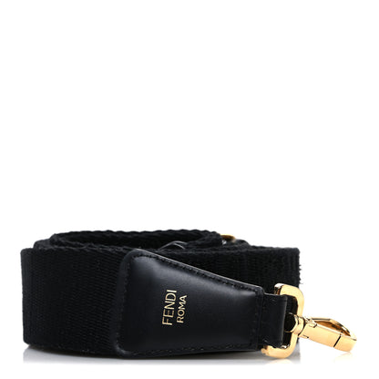Fendi Jacquard Ribbon Vitello King FF Bi-Color Intreccio Adjustable Strap You Black 1 of 7