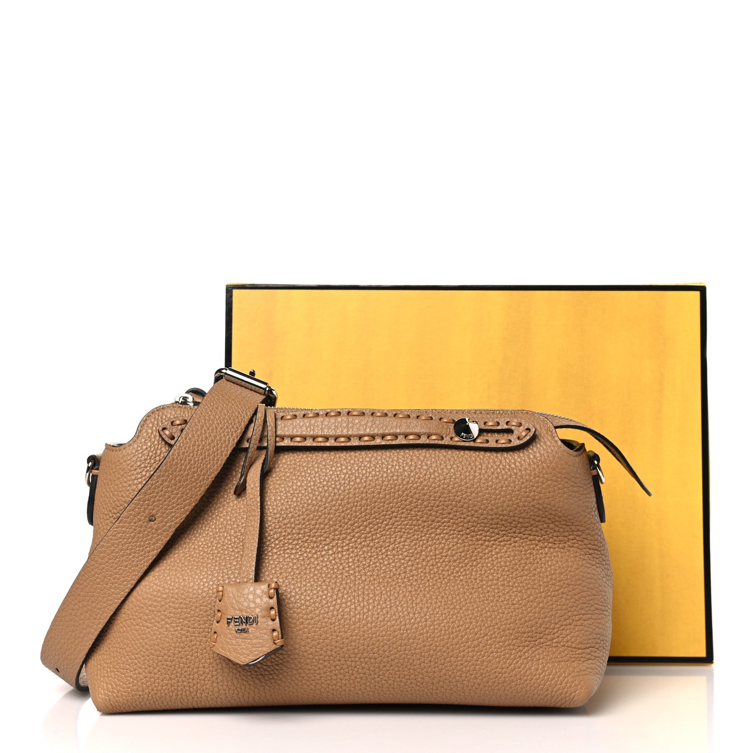 Fendi Cuoio Romano Selleria Medium By The Way Boston Bag Beige 10 of 10