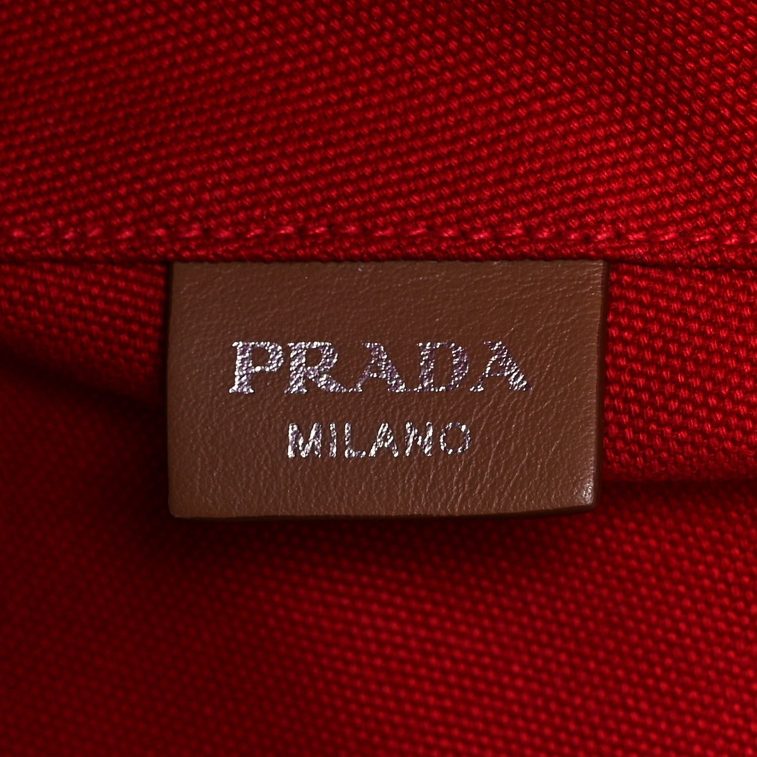 Prada Canapa Logo Bucket Tote Rosso 7 of 16