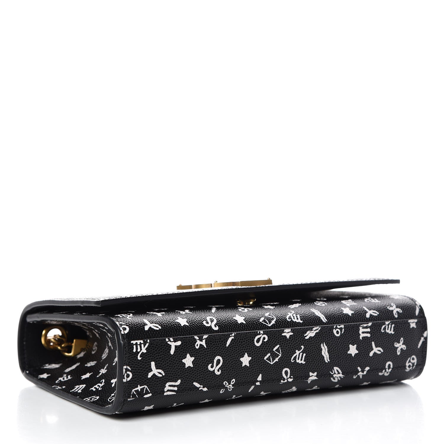 Saint Laurent Grain De Poudre Zodiac Print Small Monogram Kate Satchel Black 4 of 10