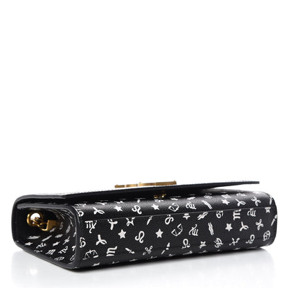 Saint Laurent Grain De Poudre Zodiac Print Small Monogram Kate Satchel Black 4 of 10