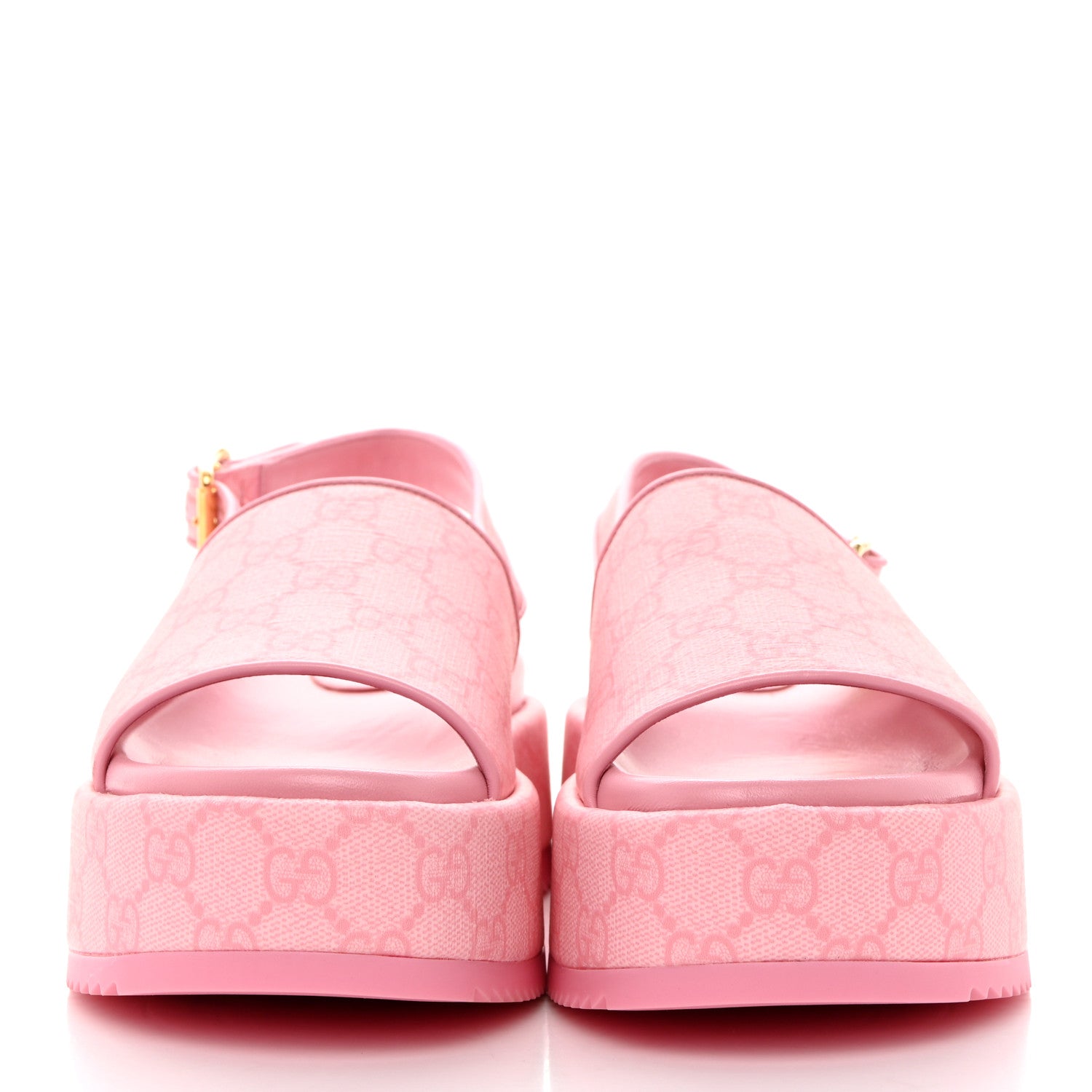 Gucci GG Supreme Monogram Granada Kid Angelina Platform 35mm Slingback Sandals 37.5 Cotton Candy Dark Cotton Candy Wild Rose 2 of 9