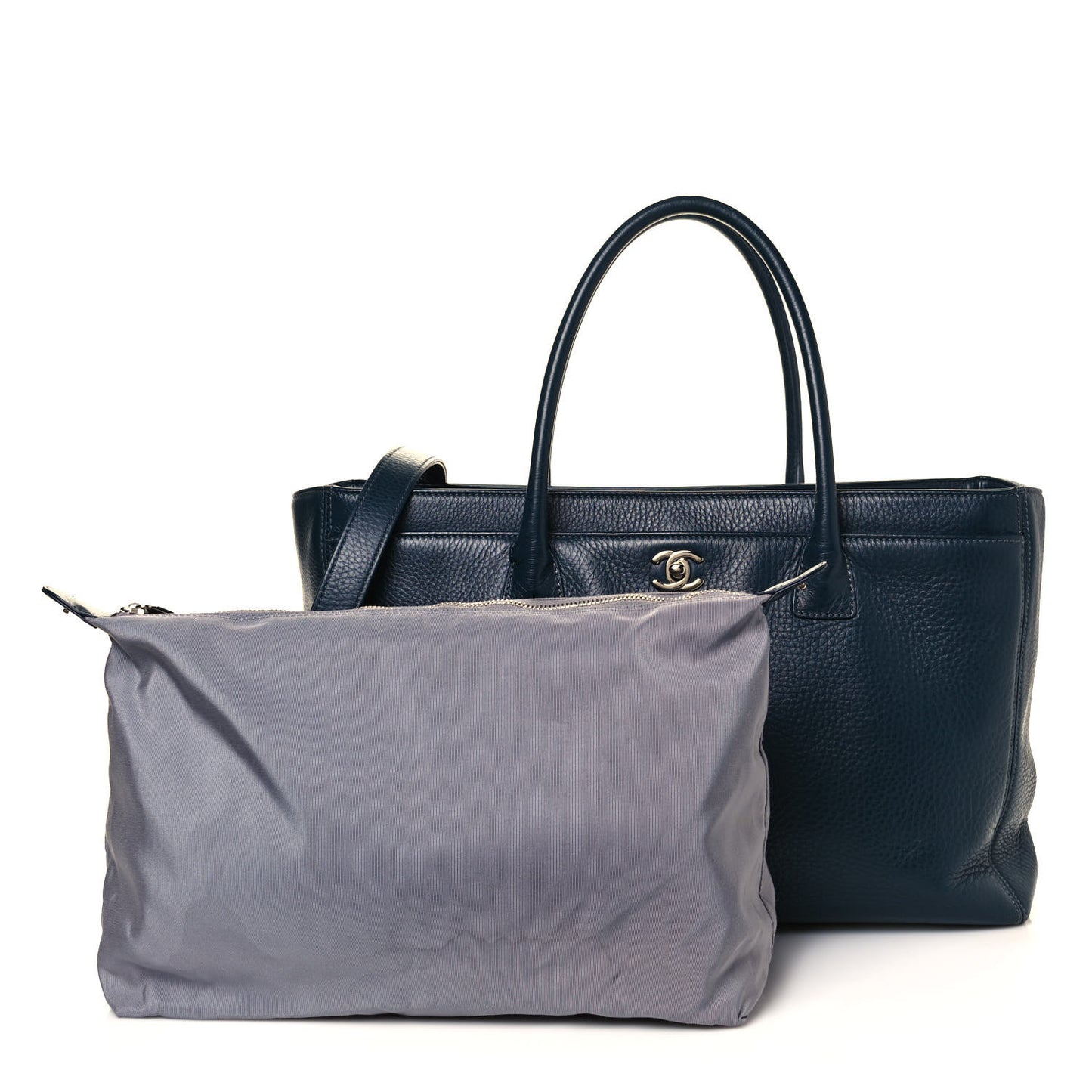 Calfskin Cerf Executive Shopper Tote Blue
