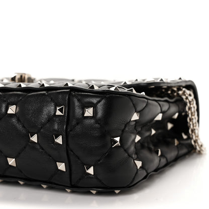 Valentino Garavani Lambskin Small Rockstud Spike Shoulder Bag Black 8 of 9