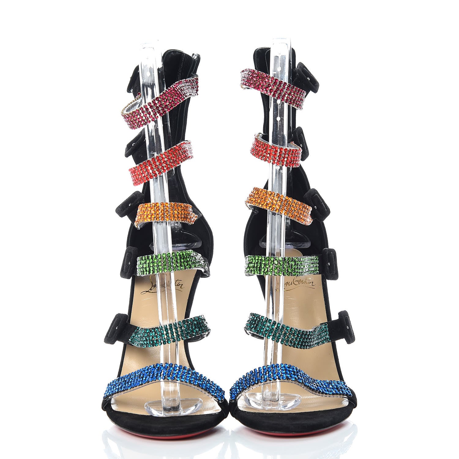 Christian Louboutin Veau Velours Raynibo Cage 110 Strappy Sandals 40 Black 2 of 7