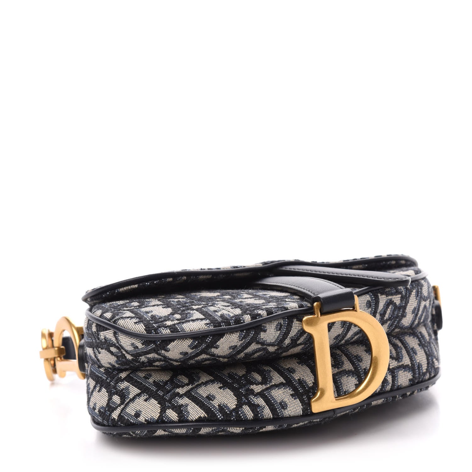Christian Dior Oblique Mini Saddle Bag Blue 4 of 11