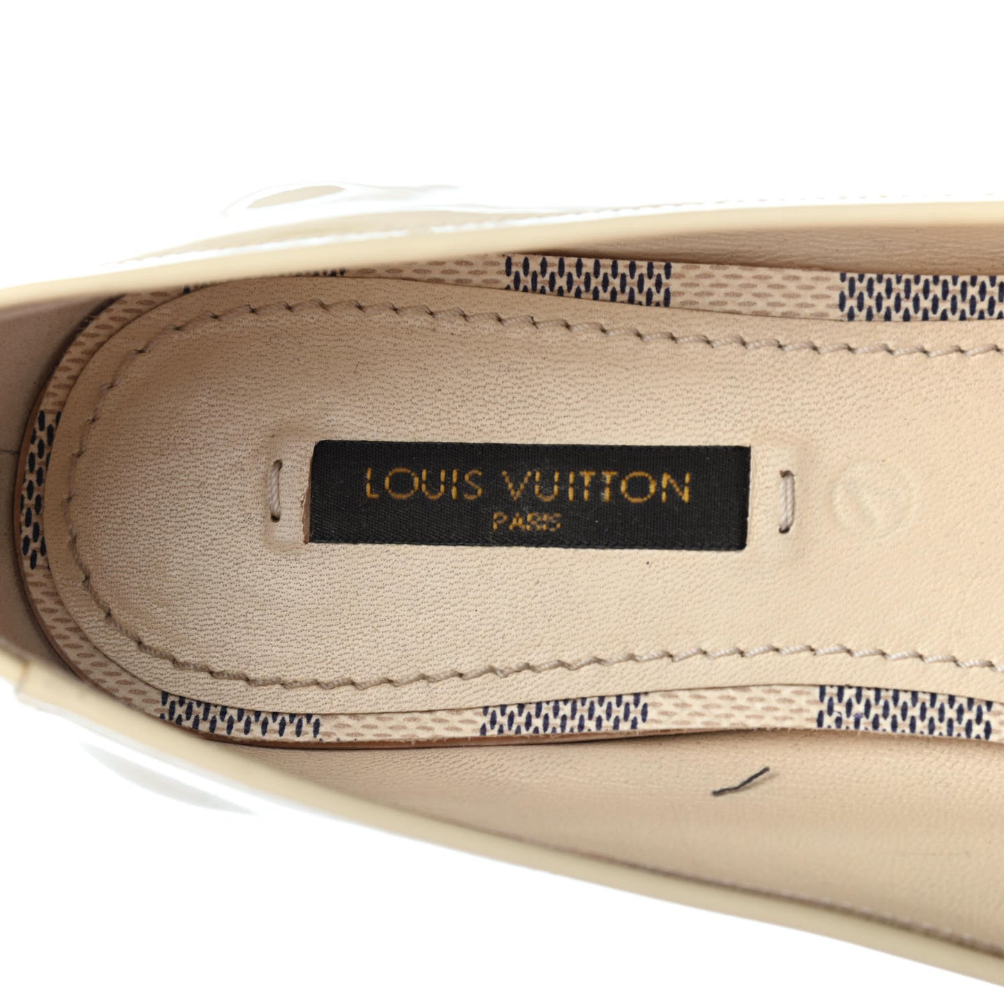 Damier Azur Patent Valentine Ballerina Flats 37