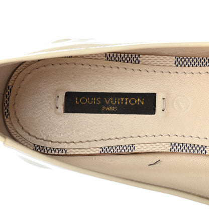 Louis Vuitton Damier Azur Patent Valentine Ballerina Flats 37 6 of 7
