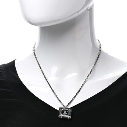 Chanel Lucite CC Square Charm Necklace 2 of 9