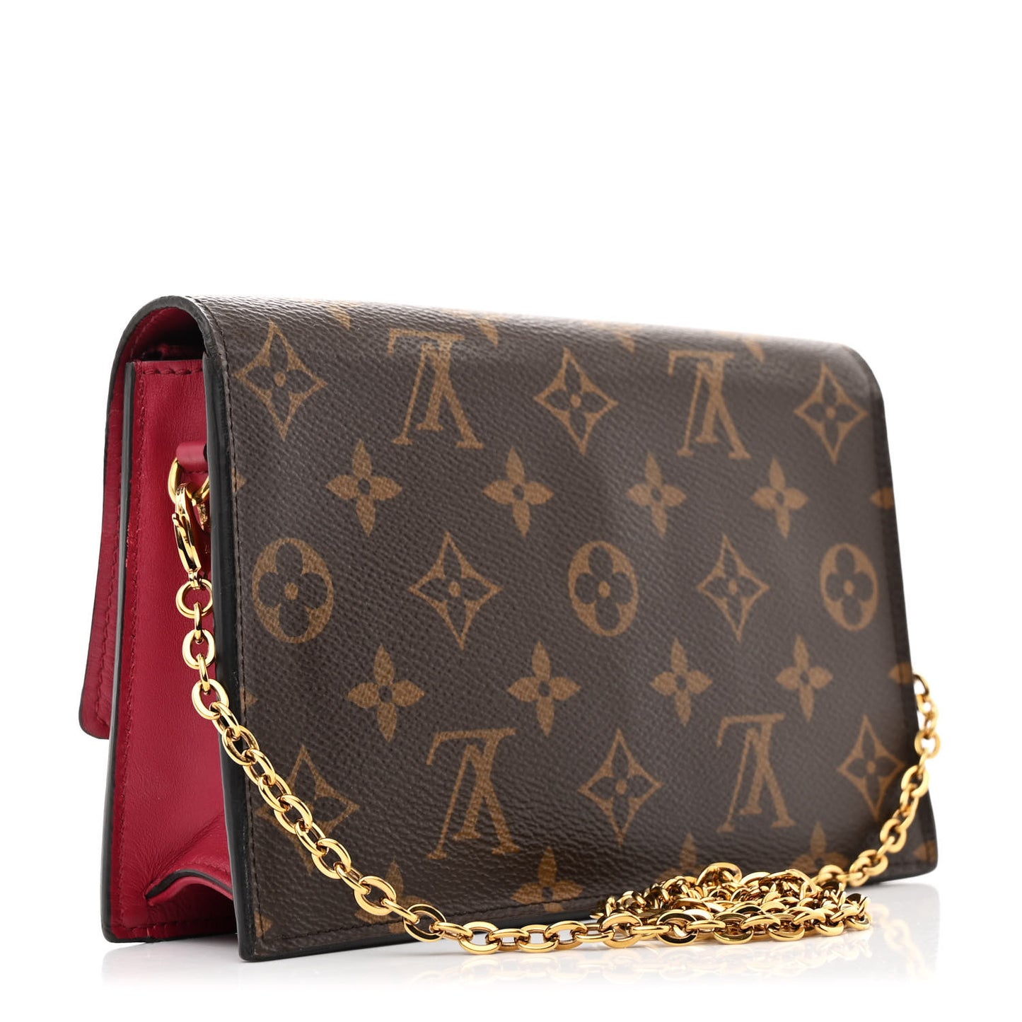 Monogram Flore Chain Wallet Fuchsia