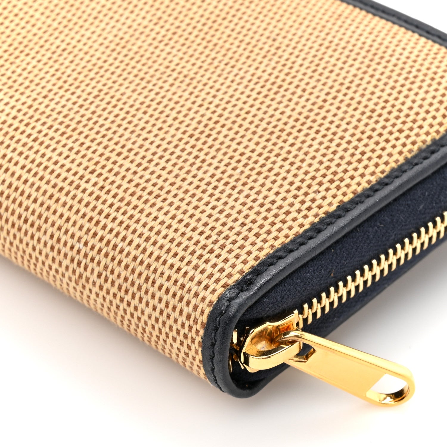 Gucci Canvas Azalea Calfskin Horsebit 1955 Zip Around Wallet Beige