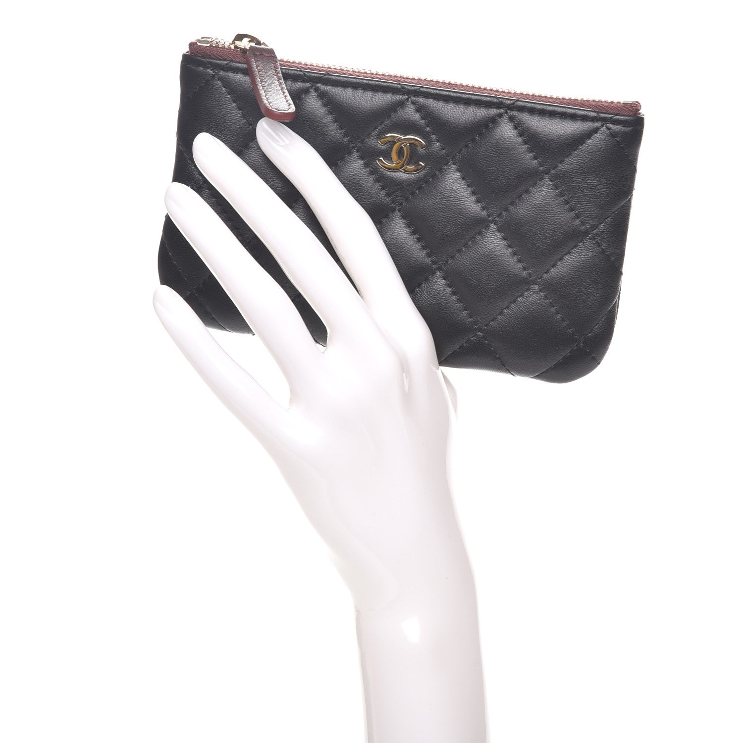Chanel Lambskin Quilted Small Cosmetic Case Black 2 of 8