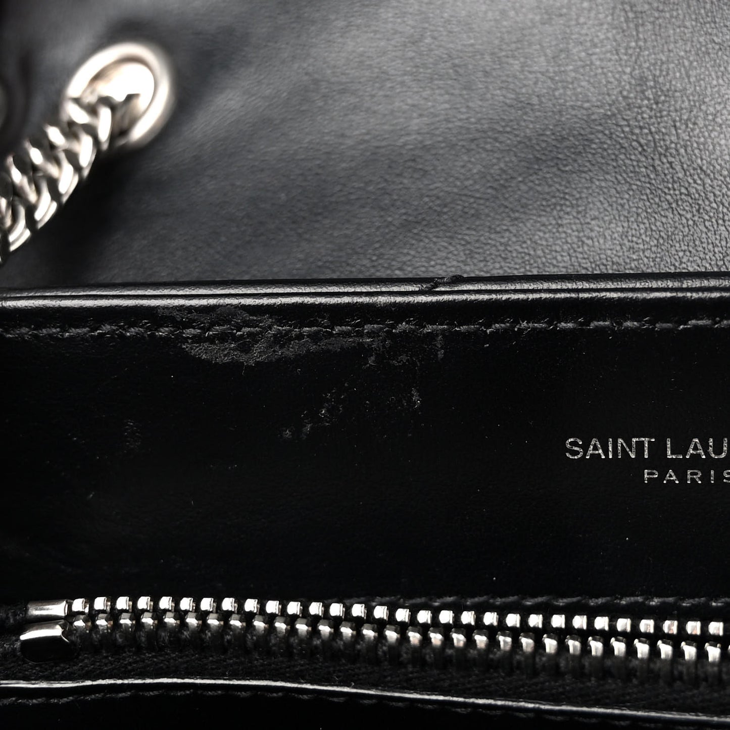 Calfskin Y Quilted Monogram Small Loulou Chain Satchel Black
