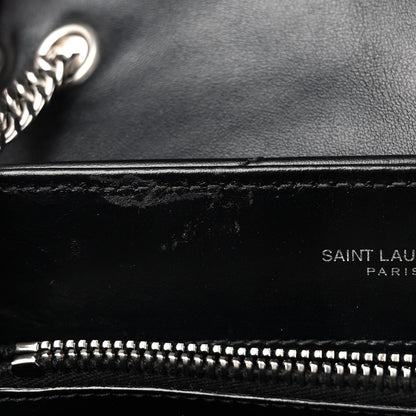 Saint Laurent Calfskin Y Quilted Monogram Small Loulou Chain Satchel Black 7 of 10