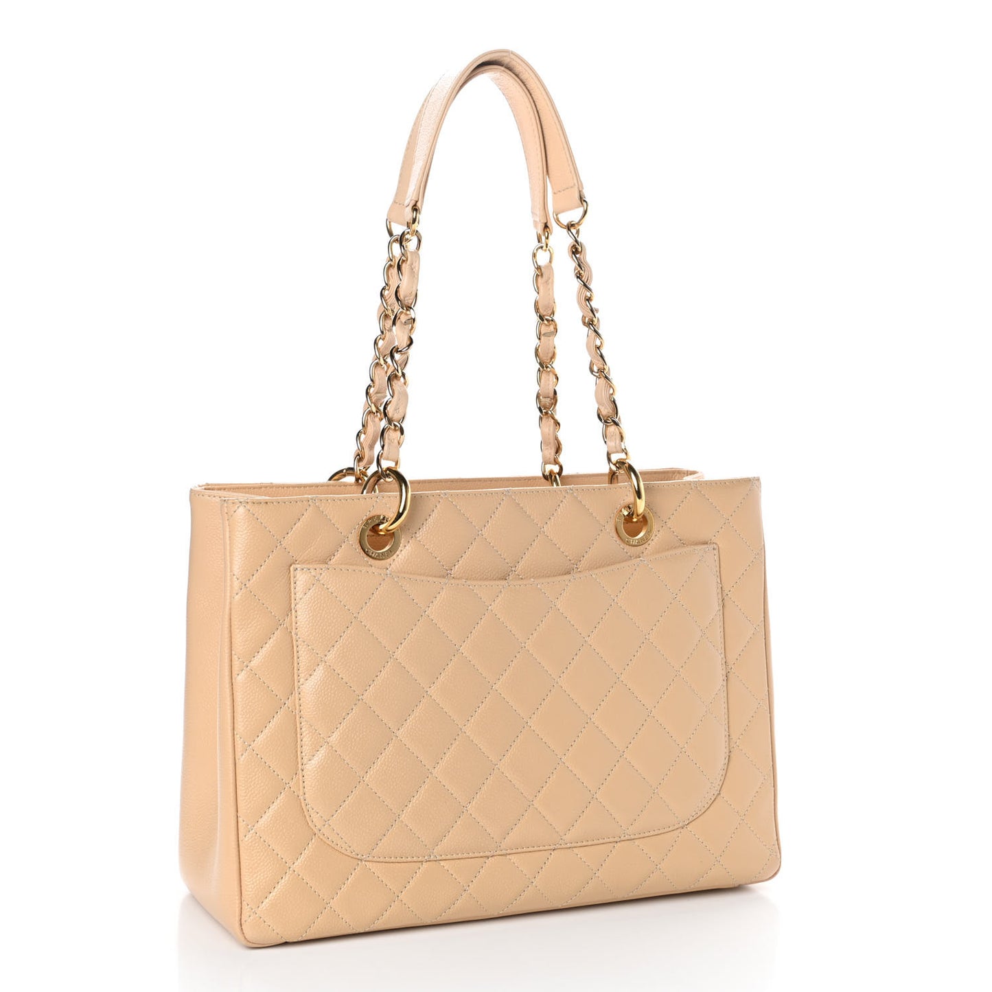 Caviar Quilted Grand Shopping Tote GST Beige Clair