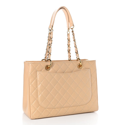 Chanel Caviar Quilted Grand Shopping Tote GST Beige Clair 3 of 10