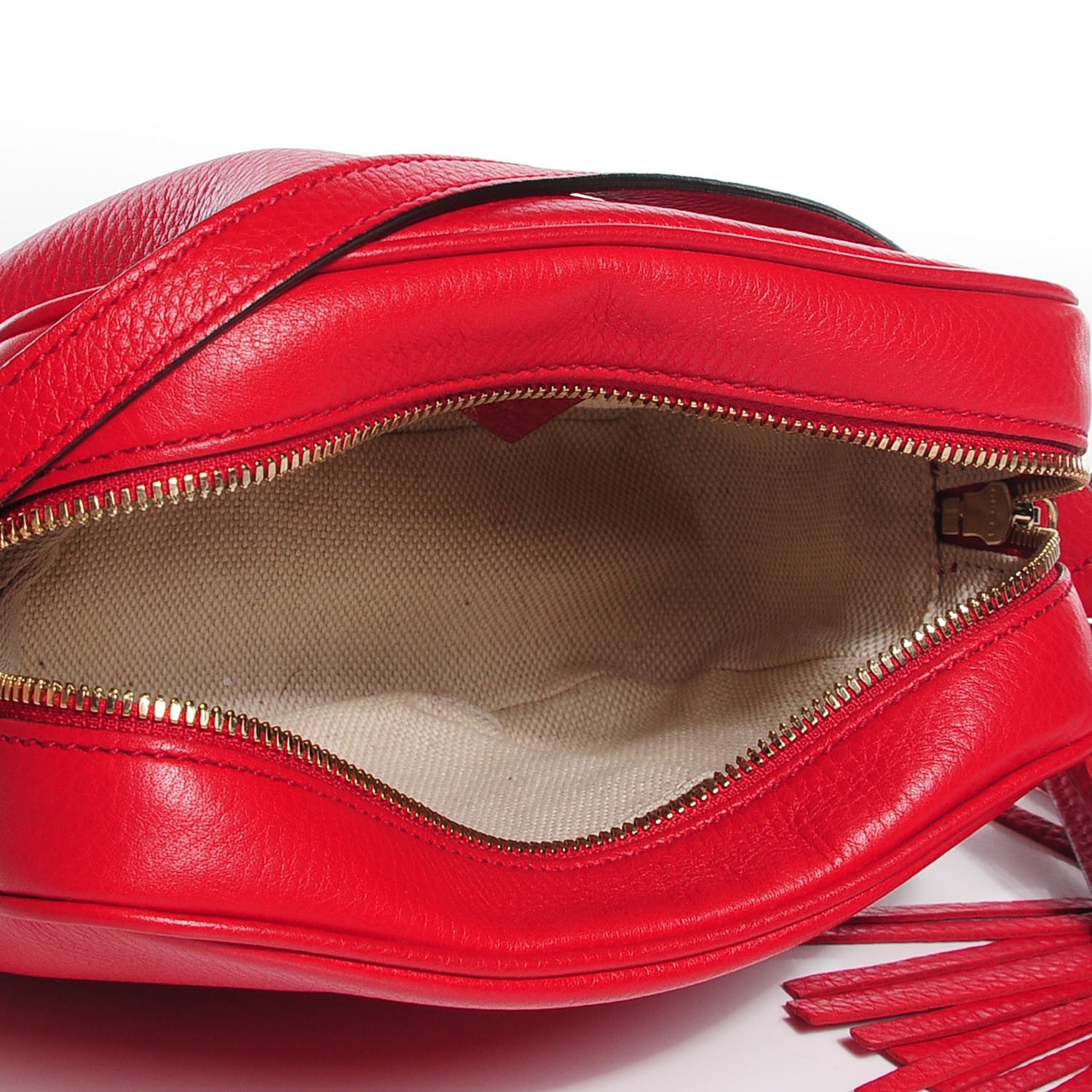 Gucci Pebbled Calfskin Small Soho Disco Bag Tabasco Red 9 of 9