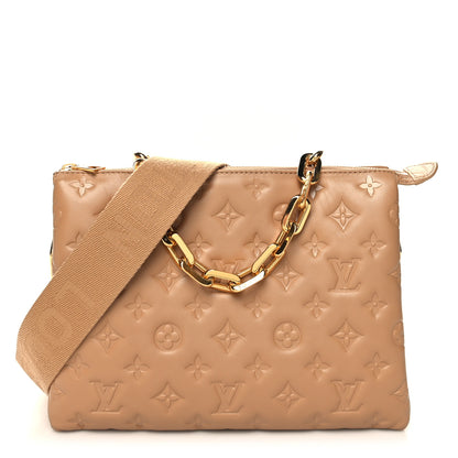 Louis Vuitton Lambskin Embossed Monogram Coussin PM Camel 1 of 12
