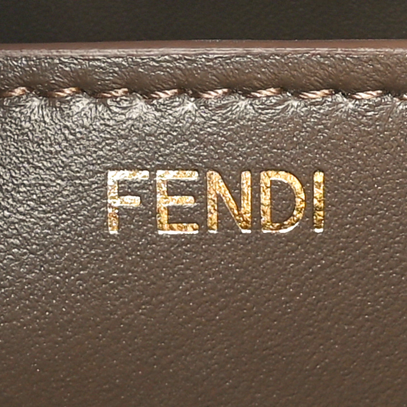 Fendi Glazed Fabric Vitello FF 1974 Hairdo Girls Inlay Medium Peekaboo Iconic Satchel Mogano Panna Multicolor 6 of 10