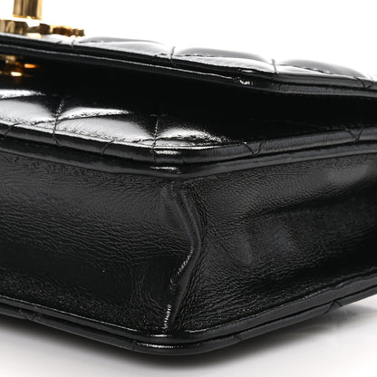 Chanel Shiny Lambskin Quilted Golden Links Wallet On Chain WOC Black 11 of 11