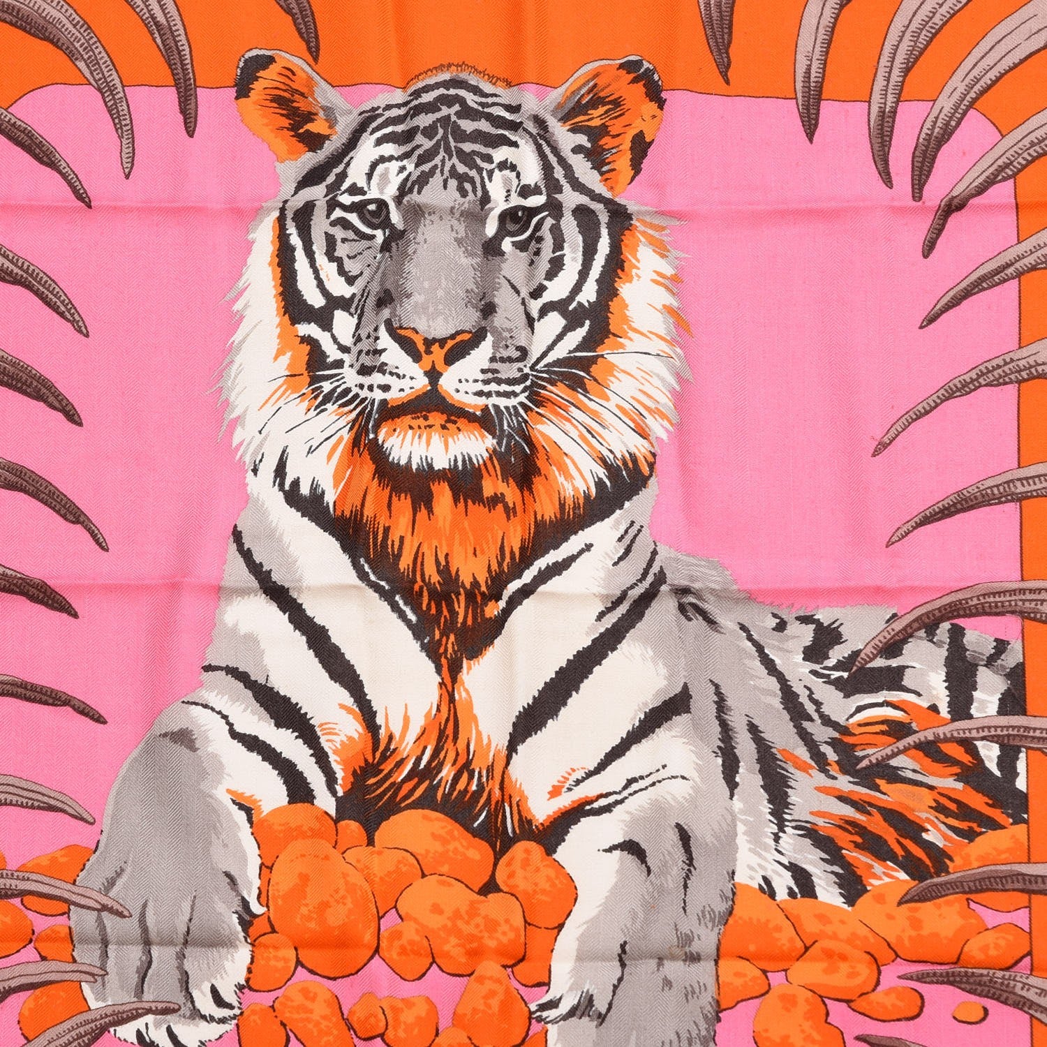 Hermes Cashmere Silk Tigre Royal Shawl 140 7 of 7