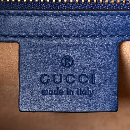 Gucci Vitello Fontanella Web Small Sylvie Shoulder Bag Blue Agata 5 of 9