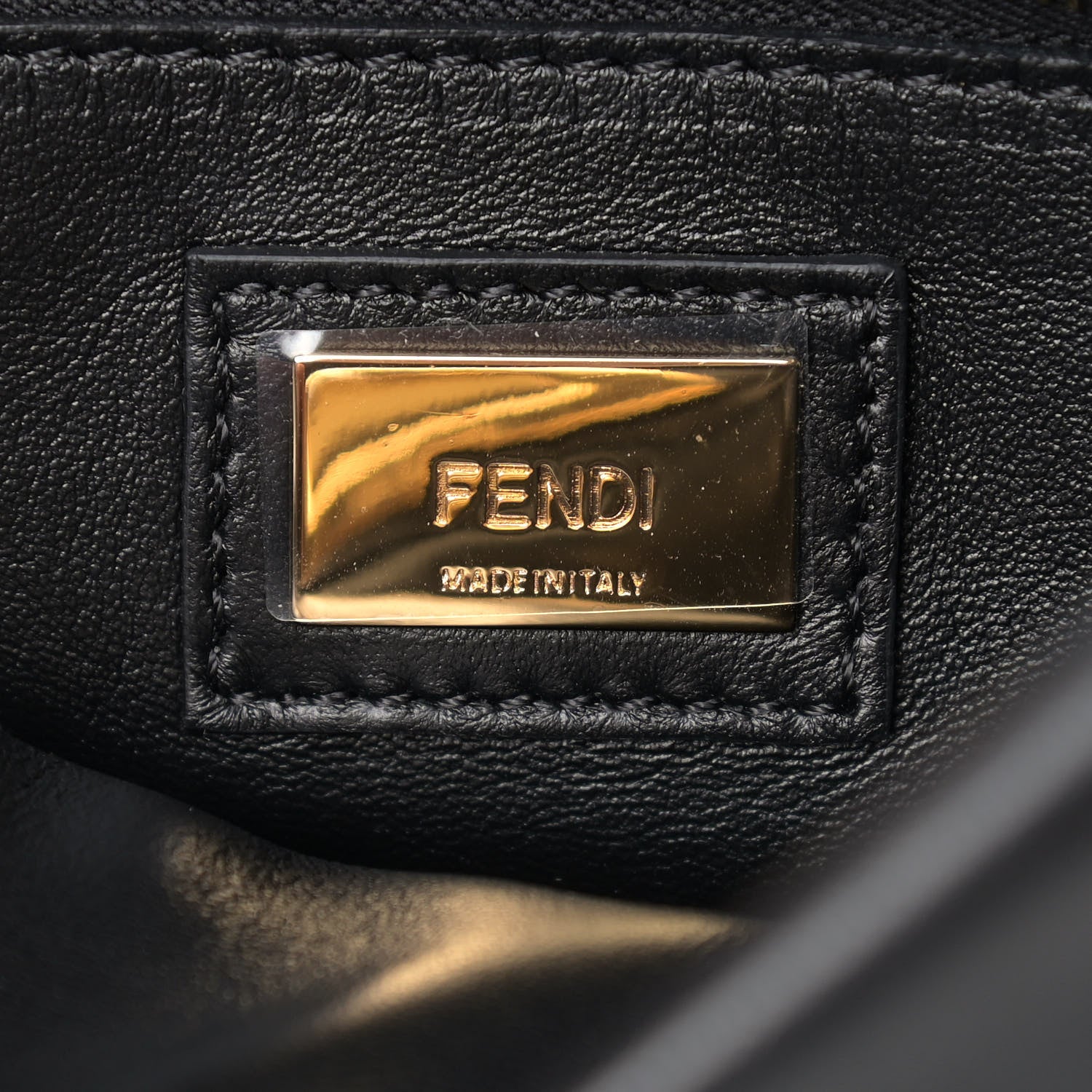 Fendi Nappa Mini Peekaboo Iconic Satchel Black 7 of 10