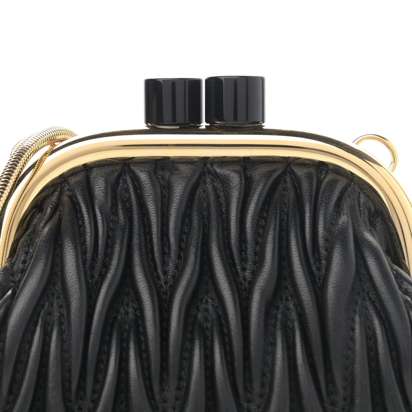Nappa Matelasse Miu Belle Mini Bag Black