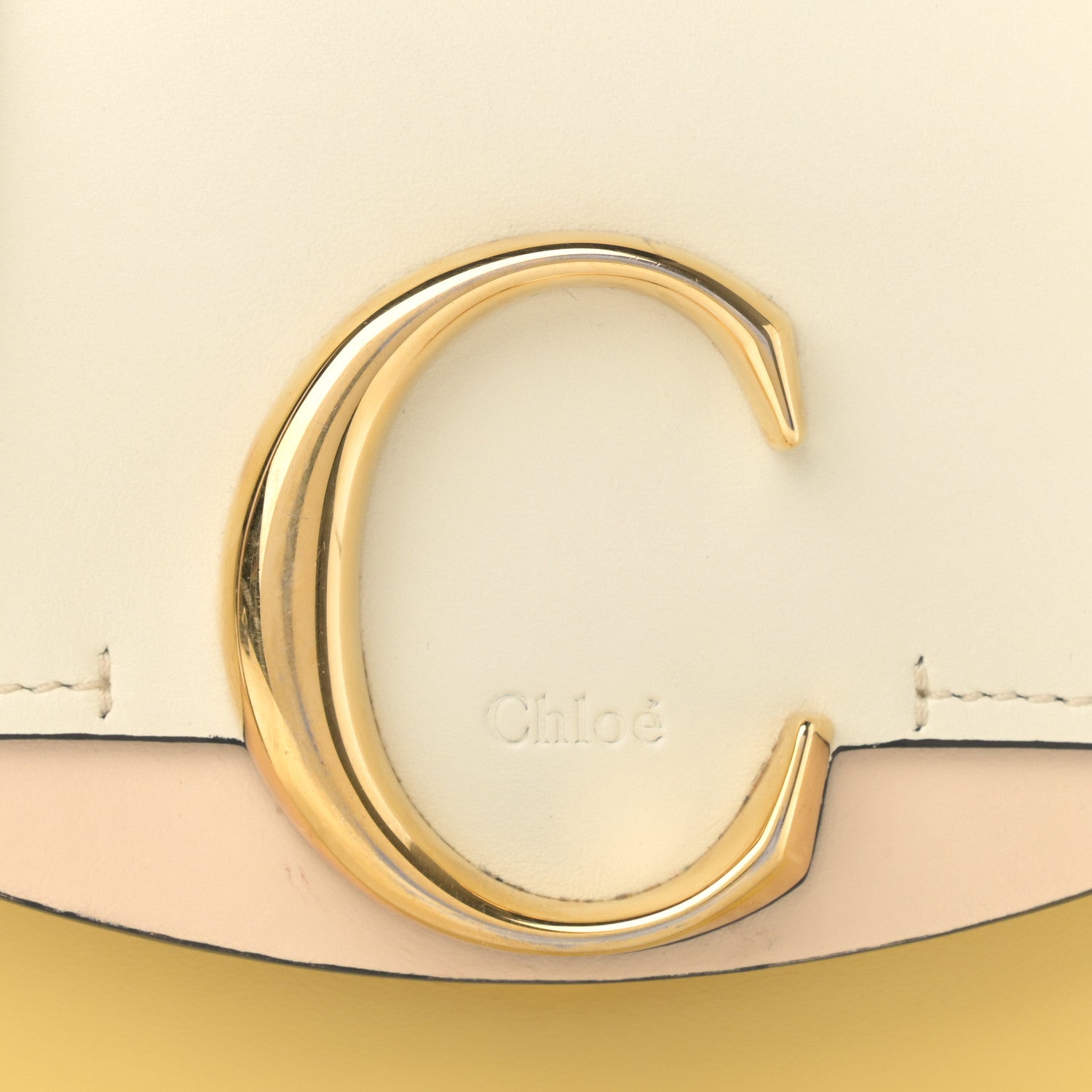 Chloe Calfskin Mini C Double Carry Yellow White Beige 8 of 11