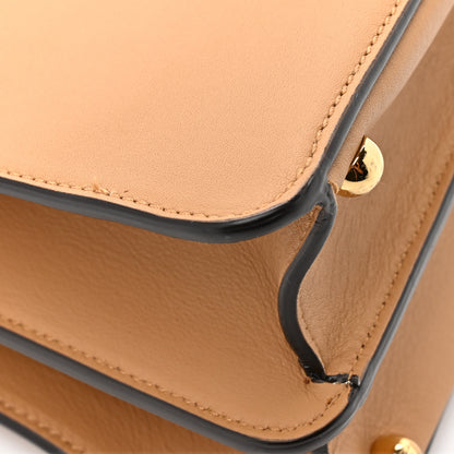 Fendi Vitello Seta Nappa FF Striped Embossed Medium Peekaboo I SEE U Satchel Miele Scuro Multicolor 13 of 16