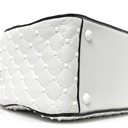 Valentino Garavani Lambskin Free Rockstud Spike Bowling Bag White 8 of 10
