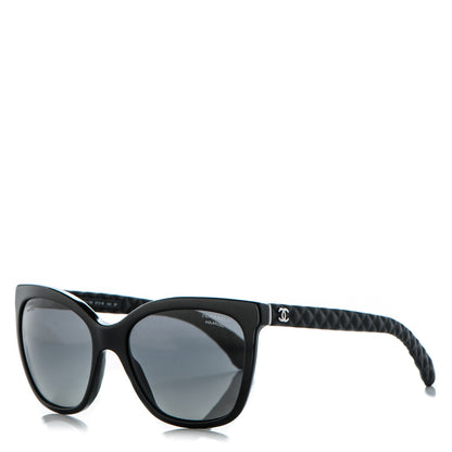 Chanel Acetate Quilted Polarized Butterfly CC Sunglasses 5288-Q Black 1 of 8