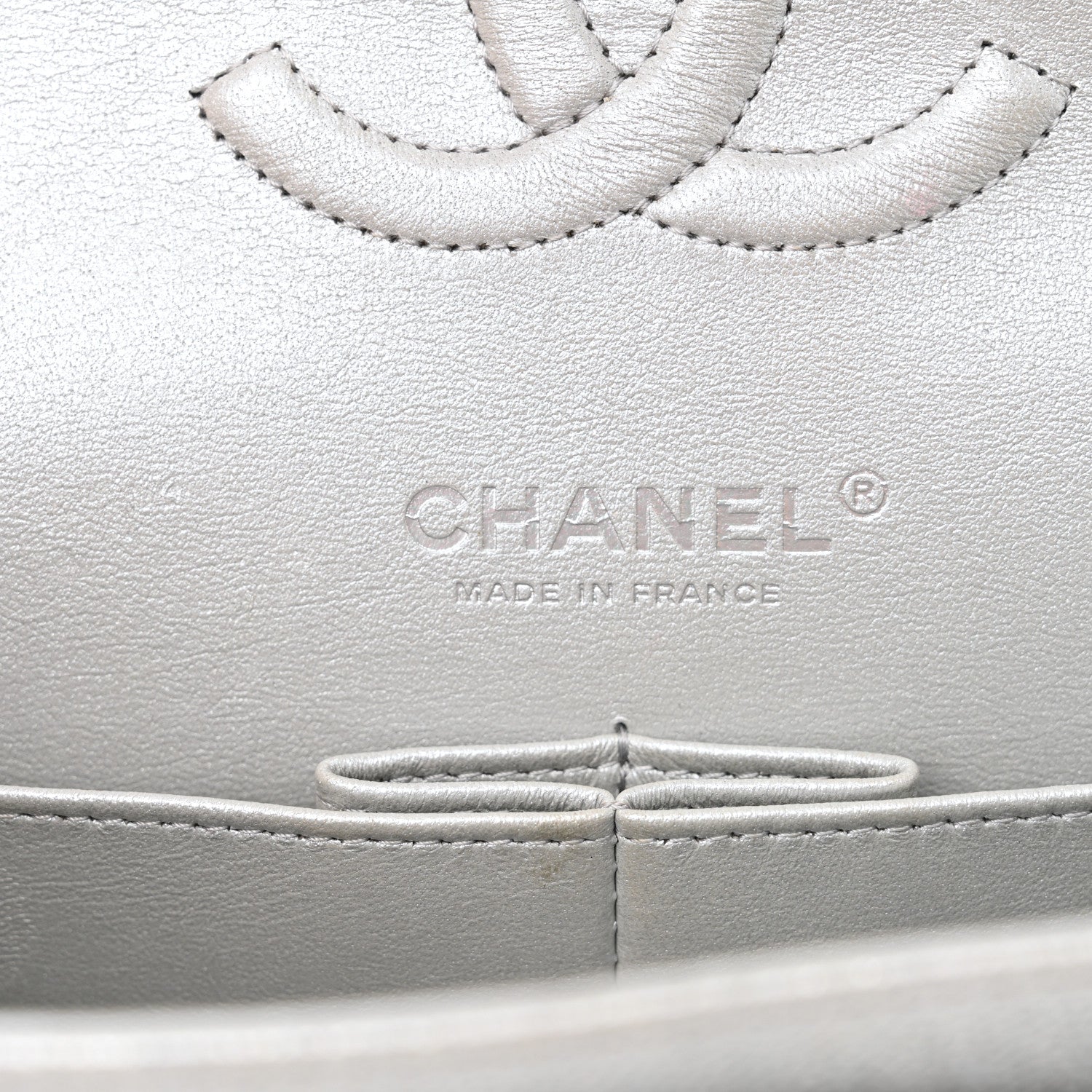 Chanel Glittered Metallic Caviar Quilted Medium Double Flap Silver 7 of 12
