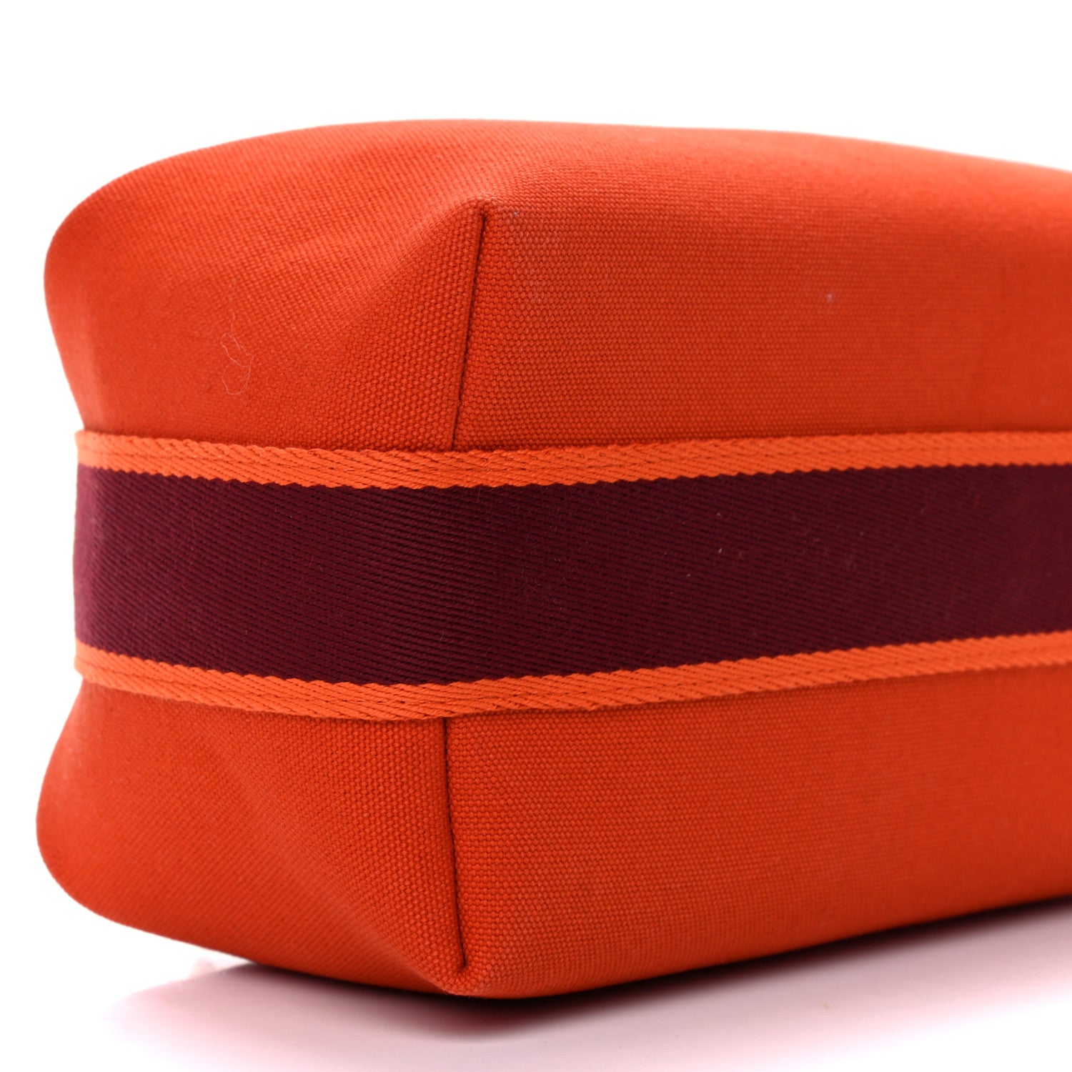 Hermes Canvas Small Bride-A-Brac Pouch Orange Burgundy 11 of 14