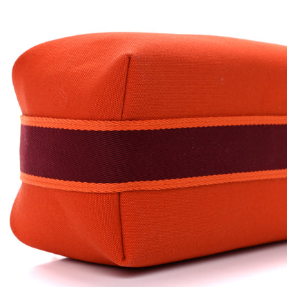 Hermes Canvas Small Bride-A-Brac Pouch Orange Burgundy 11 of 14