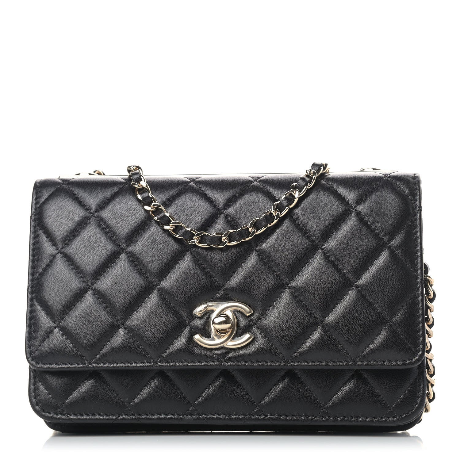 Chanel Lambskin Quilted Trendy CC Wallet On Chain WOC Black 1 of 10