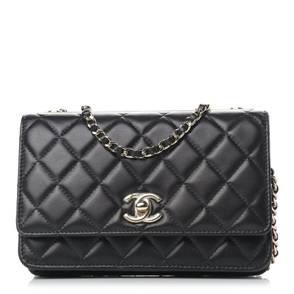 Chanel Lambskin Quilted Trendy CC Wallet On Chain WOC Black 1 of 10