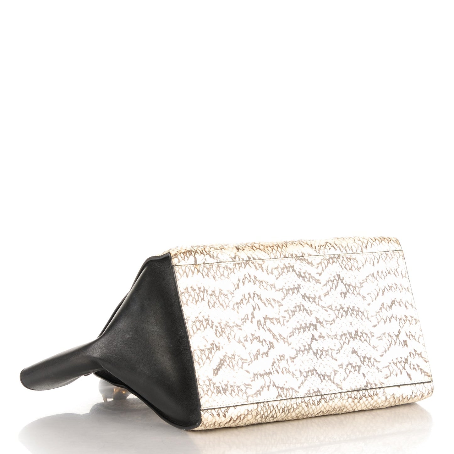 Whipsnake Calfskin Medium Trapeze White Black
