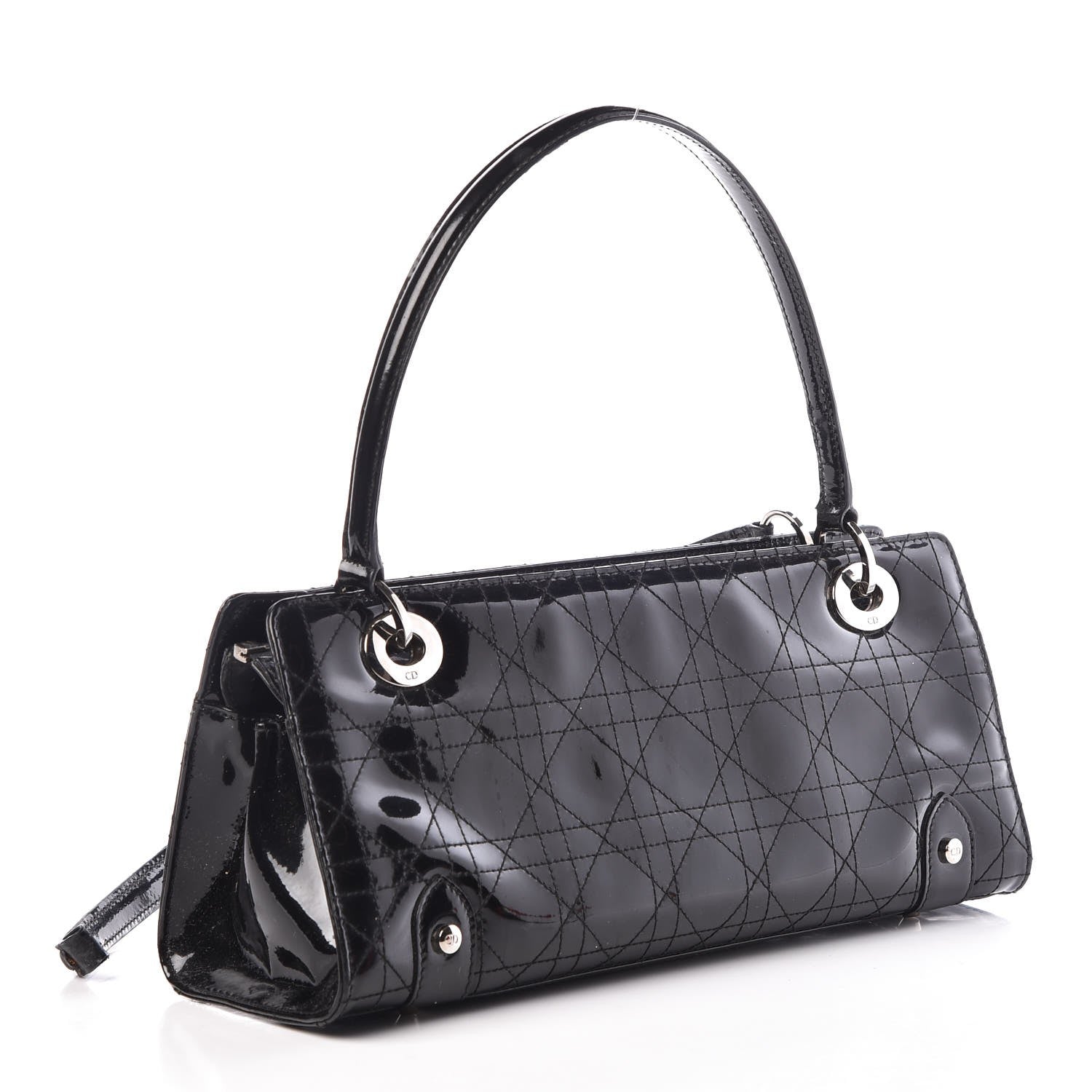 Christian Dior Patent Cannage Stitched East West Lady Dior Black 3 of 13