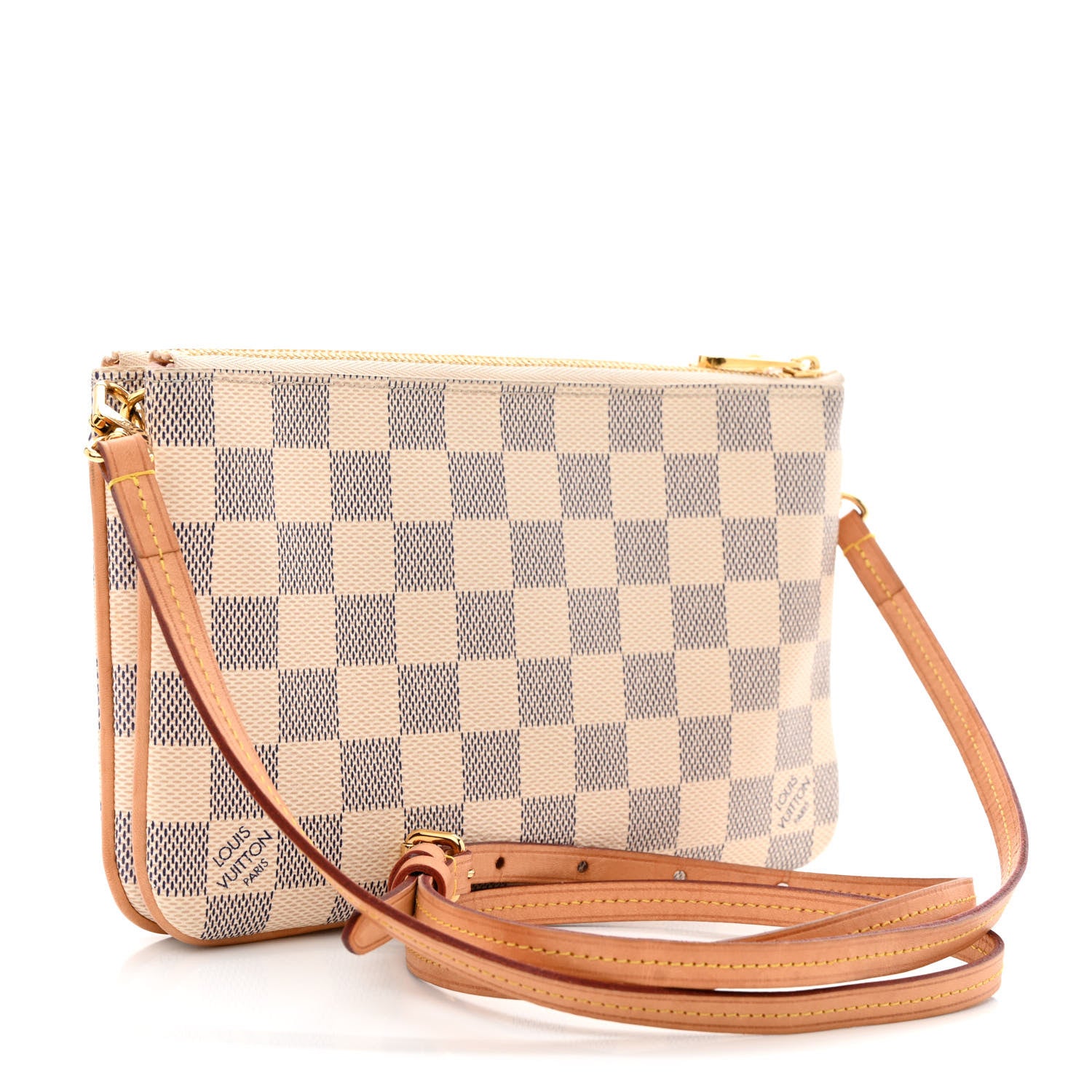 Louis Vuitton Damier Azur Double Zip Pochette 3 of 13
