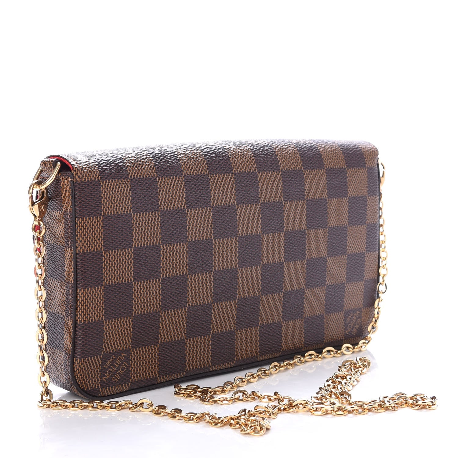 Louis Vuitton Damier Ebene Pochette Felicie Chain Wallet 4 of 12