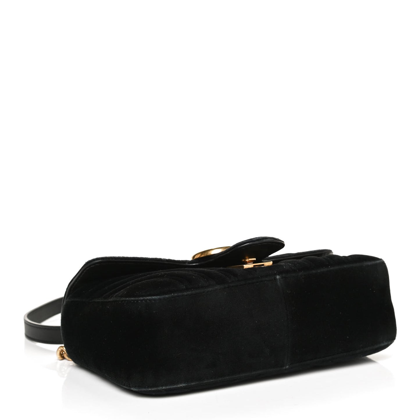 Velvet Matelasse Mini GG Marmont Shoulder Bag Black
