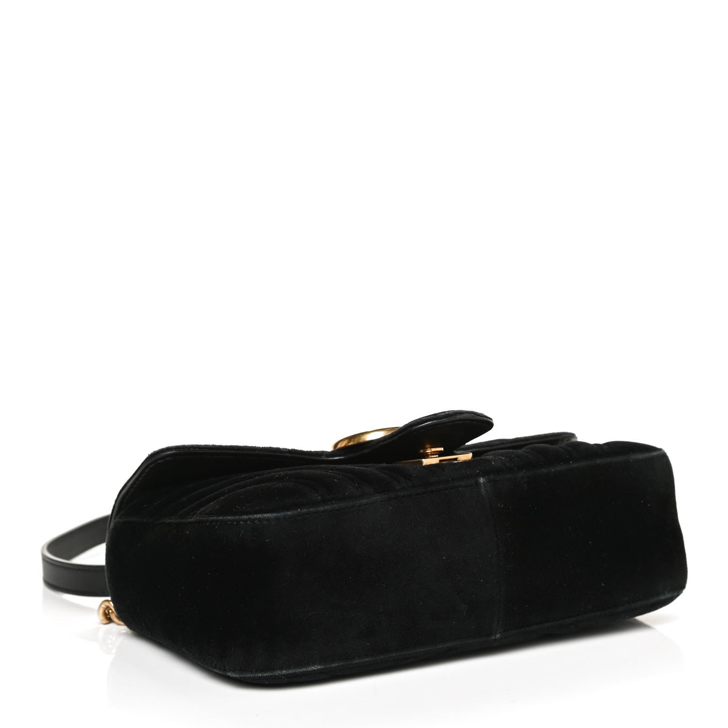Gucci Velvet Matelasse Mini GG Marmont Shoulder Bag Black 4 of 13